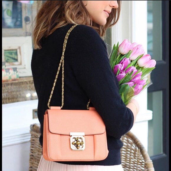 Chloe Mini-Elsie Bag in Light Blue with Turn Lock Clasp Crossbody Shoulder Purse - Picture 11 of 12